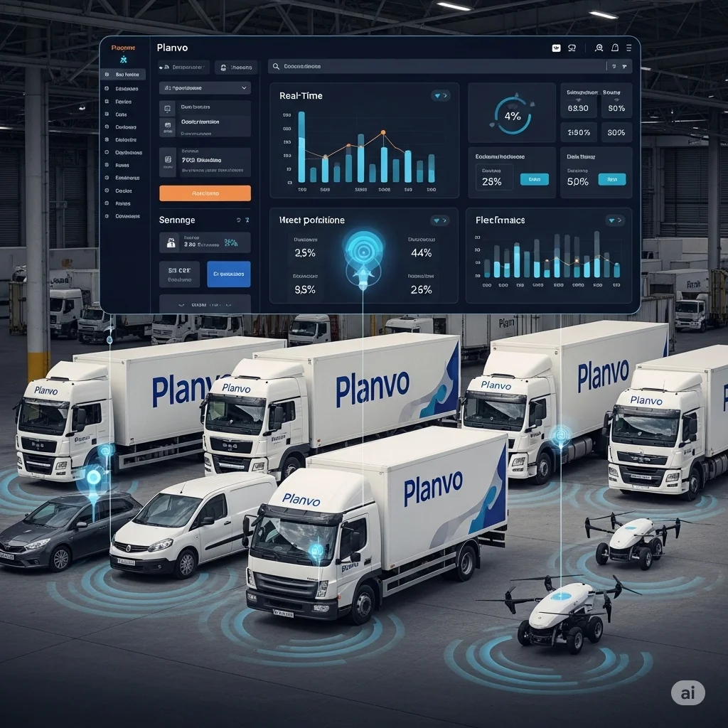 Moderne Logistik-Flotte mit digitaler Verwaltung