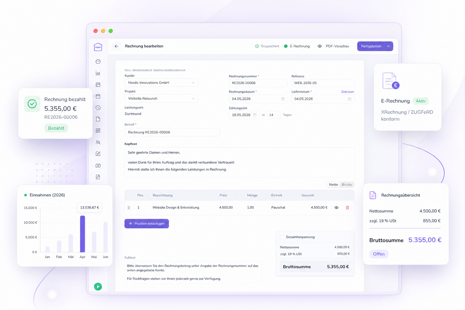 Planvo Rechnungen und Dokumente