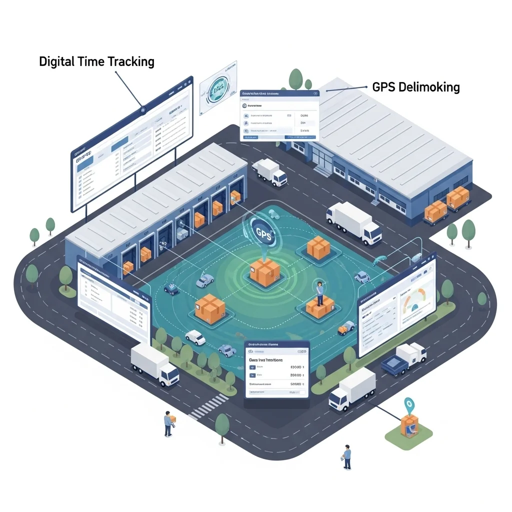 Moderne Logistik mit GPS-Tracking und digitaler Zeiterfassung